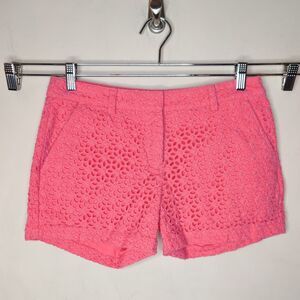 Garnet Hill Pink Eyelet Cotton Shorts